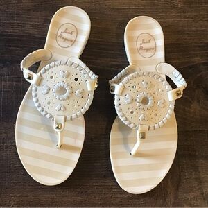 Jack Rogers Cream Sandals with Studded Design size 7